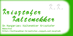 krisztofer kaltenekker business card